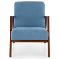 Кресло Halmar MILANO 1S tap. Castel 74 синий/орех купить в Минске