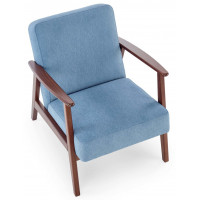 Кресло Halmar MILANO 1S tap. Castel 74 синий/орех купить в Минске