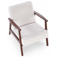 Кресло Halmar MILANO 1S tap. Castel 04 светло-бежевый/орех купить в Минске