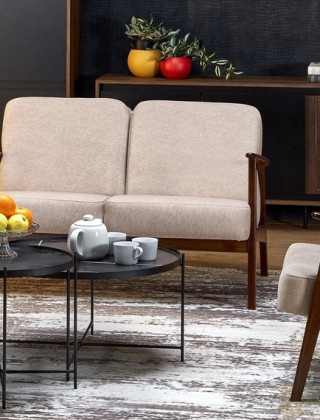 Диван Halmar MILANO 2S tap. Castel 15 бежевый/орех купить в Минске