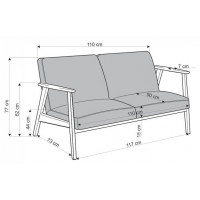 Диван Halmar MILANO 2S tap. Castel 15 бежевый/орех купить в Минске