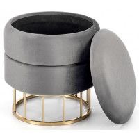 Пуф HALMAR MINTY серый/золотой купить в Минске