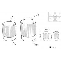 Комплект HALMAR MONTY (2 пуфа) темно-зеленый/золотой купить в Минске