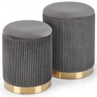Комплект HALMAR MONTY (2 пуфа) серый/золотой купить в Минске