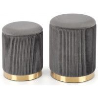 Комплект HALMAR MONTY (2 пуфа) серый/золотой купить в Минске