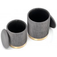 Комплект HALMAR MONTY (2 пуфа) серый/золотой купить в Минске