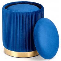 Комплект HALMAR MONTY (2 пуфа) темно-синий/золотой купить в Минске