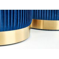 Комплект HALMAR MONTY (2 пуфа) темно-синий/золотой купить в Минске