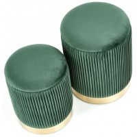 Комплект HALMAR MONTY (2 пуфа) темно-зеленый/золотой купить в Минске