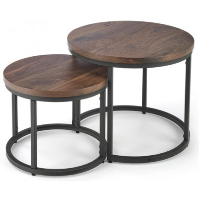 Комплект HALMAR OREO (2 стола журнальных) ореховый/черный купить в Минске