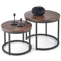 Комплект HALMAR OREO (2 стола журнальных) ореховый/черный купить в Минске