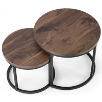 Комплект HALMAR OREO (2 стола журнальных) ореховый/черный купить в Минске