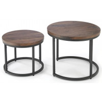 Комплект HALMAR OREO (2 стола журнальных) ореховый/черный купить в Минске