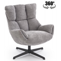 Кресло Halmar Orinoko (Ориноко) ткань серый/черный