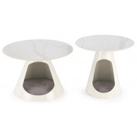 Комплект HALMAR OSARIO (Осарио) (2 стола журнальных) белый мрамор/белый купить в Минске Комплект HALMAR OSARIO (Осарио) (2 стола журнальных) белый мрамор/белый купить в Минске