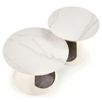 Комплект HALMAR OSARIO (Осарио) (2 стола журнальных) белый мрамор/белый купить в Минске Комплект HALMAR OSARIO (Осарио) (2 стола журнальных) белый мрамор/белый купить в Минске