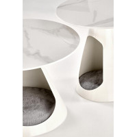 Комплект HALMAR OSARIO (Осарио) (2 стола журнальных) белый мрамор/белый купить в Минске Комплект HALMAR OSARIO (Осарио) (2 стола журнальных) белый мрамор/белый купить в Минске