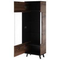 Шкаф-витрина Halmar Random W-1 дуб вотан/черный купить в Минске