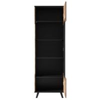 Шкаф-витрина Halmar Random W-1 дуб вотан/черный купить в Минске