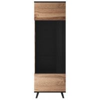 Шкаф-витрина Halmar Random W-1 дуб вотан/черный купить в Минске