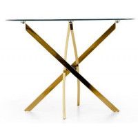 Стол обеденный Halmar Raymond (Реймонд) 100*100 прозрачный/золотой купить в Минске Стол обеденный Halmar Raymond (Реймонд) 100*100 прозрачный/золотой купить в Минске