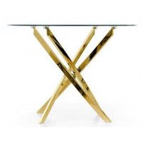 Стол обеденный Halmar Raymond (Реймонд) 100*100 прозрачный/золотой купить в Минске Стол обеденный Halmar Raymond (Реймонд) 100*100 прозрачный/золотой купить в Минске