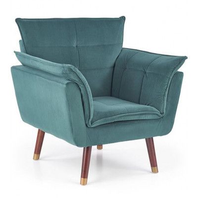 Кресло HALMAR REZZO (Резо) темно-зеленый/темный орех купить в Минске