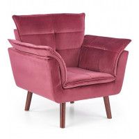 Кресло HALMAR REZZO (Резо) бордовый/темный орех
