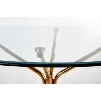 Стол обеденный Halmar Rondo (Рондо) 110*110 прозрачный/золотой купить в Минске