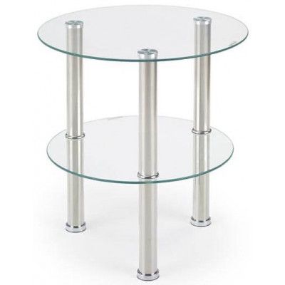 Стол журнальный HALMAR SARDINIA бесцветный/хром купить в Минске