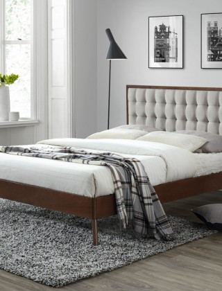 Кровать HALMAR SOLOMO 160*200 бежевый/орех купить в Минске