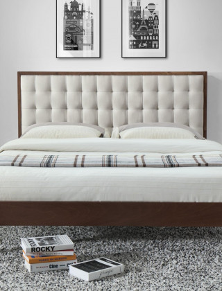 Кровать HALMAR SOLOMO 160*200 бежевый/орех купить в Минске