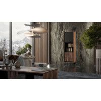 Шкаф-витрина Halmar SWING W-1 орех/черный купить в Минске