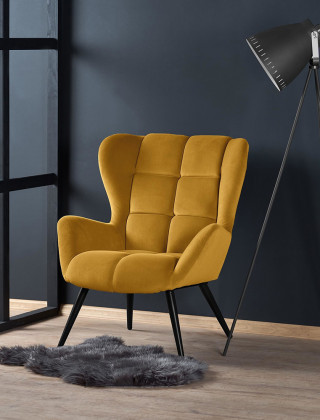 Кресло Halmar Tyrion (Тирион) горчичный/черный купить в Минске