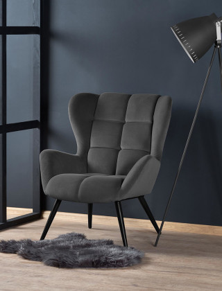 Кресло Halmar Tyrion (Тирион) серый/черный купить в Минске