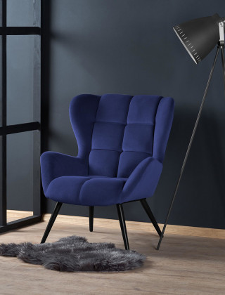 Кресло Halmar Tyrion (Тирион) темно-синий/черный купить в Минске