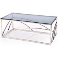 Стол журнальный HALMAR UNIVERSE дымчатый/серебристый купить в Минске Стол журнальный HALMAR UNIVERSE дымчатый/серебристый купить в Минске