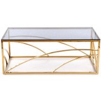 Стол журнальный HALMAR UNIVERSE дымчатый/золотой купить в Минске Стол журнальный HALMAR UNIVERSE дымчатый/золотой купить в Минске