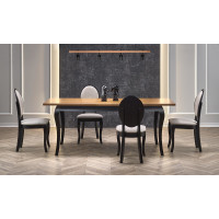 Стол обеденный раздвижной Halmar WINDSOR (Виндзор) (160-240)*90 дуб темный/черный купить в Минске
