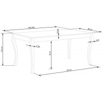 Стол обеденный раздвижной Halmar WINDSOR (Виндзор) (160-240)*90 дуб темный/черный купить в Минске