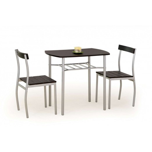 Комплект HALMAR LANCE (стол+ 2 стула) венге/серый