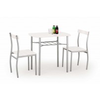 Комплект HALMAR LANCE (стол+ 2 стула) белый/серый