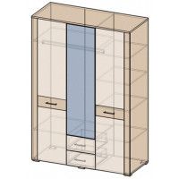 Шкаф Интерлиния Коламбия КЛ-002 142,2*58*202 дуб венге/дуб серый купить в Минске