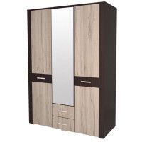 Шкаф Интерлиния Коламбия КЛ-002 142,2*58*202 дуб венге/дуб серый