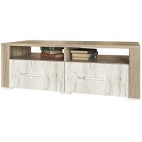 Тумба под телевизор Интерлиния Коламбия КЛ-008-1 дуб сонома/дуб белый