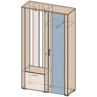 Шкаф Интерлиния Коламбия КЛ-014 117*42,5*202 дуб венге / дуб серый (правый) купить в Минске