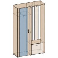 Шкаф Интерлиния Коламбия КЛ-014 117*42,5*202 дуб венге / дуб серый (левый) купить в Минске