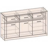 Комод Интерлиния Лима ЛМ-3Д3Ш дуб белый купить в Минске