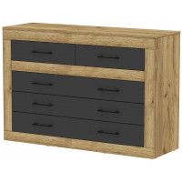 Комод Интерлиния Loft LT-5Ш дуб золотой / антрацит