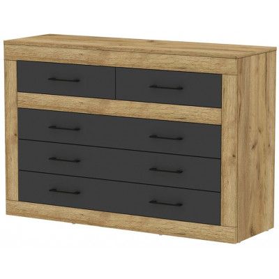 Комод Интерлиния Loft LT-5Ш дуб золотой / антрацит купить в Минске